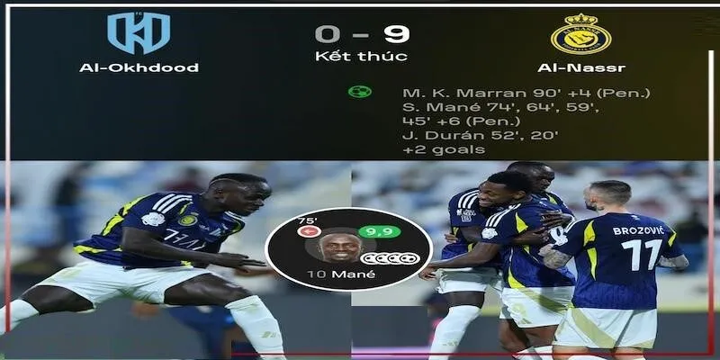 Al Nassr thắng đậm khi vắng Ronaldo trong màn so tài với Al Akhdoud