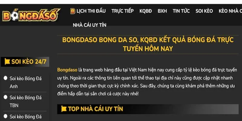 Bongdaso  - Cập nhật kèo bóng đá C1 uy tín
