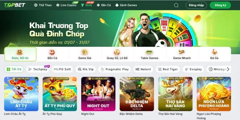 Tìm hiểu về sảnh nổ hũ tại nhà cái TOPBET