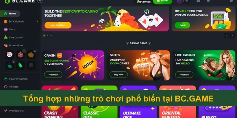 Các trò chơi phổ biến tại BC.GAME
